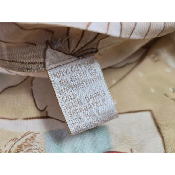 Campia Moda Shirt Men's M Tan Floral Surfs Up Hawaiian Button Down Short Sleeve - Picture 4 of 16